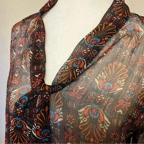 Kut from the Kloth sheer black long sleeve blouse size medium - Picture 3 of 10